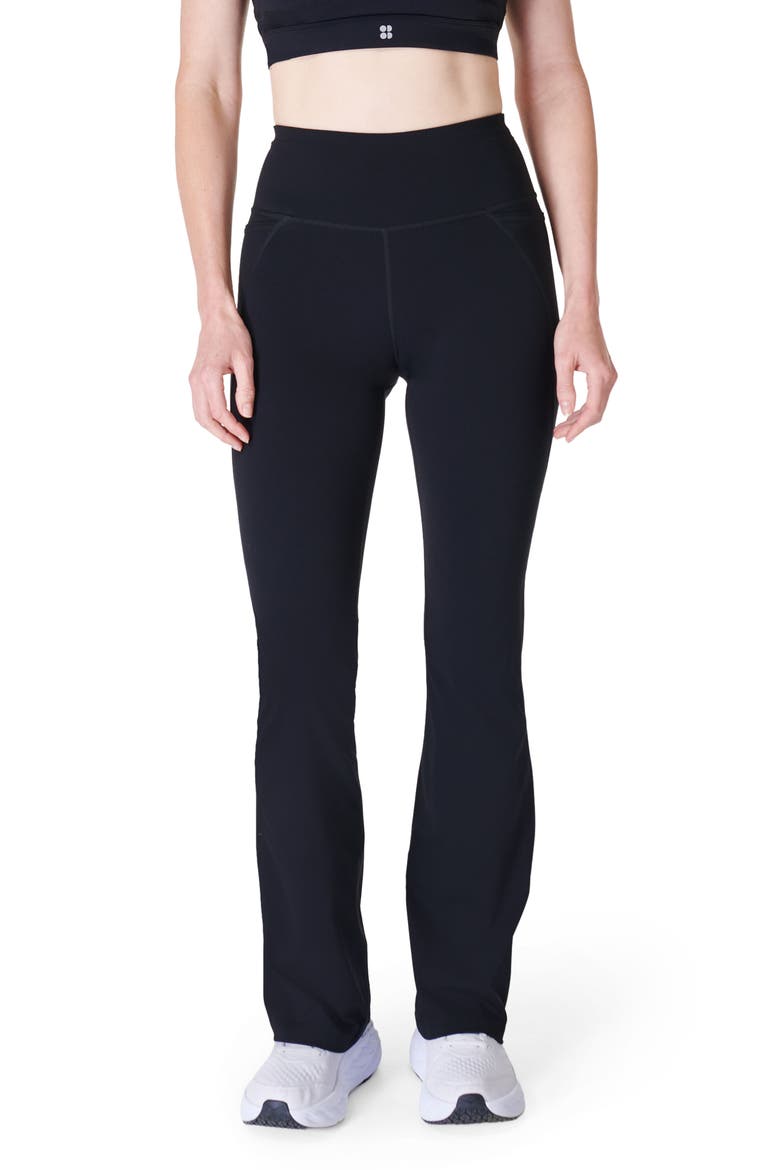 Power Workout Flare Leggings, Main, color, BLACK