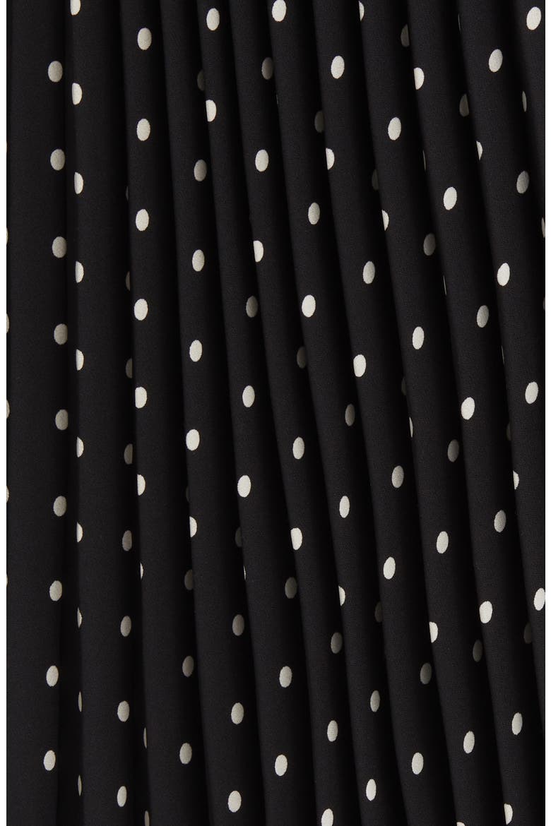 Polka Dot Pleat Midi Skirt, Alternate, color, ANNE BLACK/ ANNE WHITE