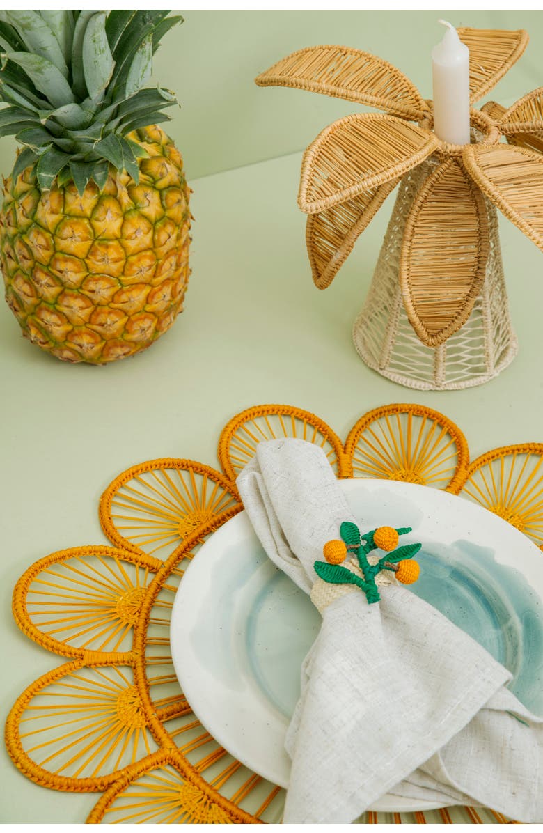 Coro Cora Palm Tree Candle Holder, Alternate, color, Small Dark Natural