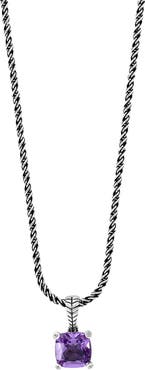 EFFY Cushion Cut Amethyst & White Sapphite Pendant Necklace
