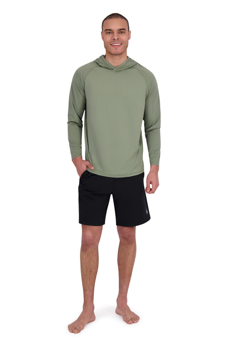 Raglan Sleeve Hooded UPF 50+ Rashguard, Alternate, color, SEA GREEN