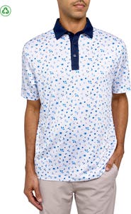 CON.STRUCT Regular Fit Floral Print Recycled Performance Golf Polo