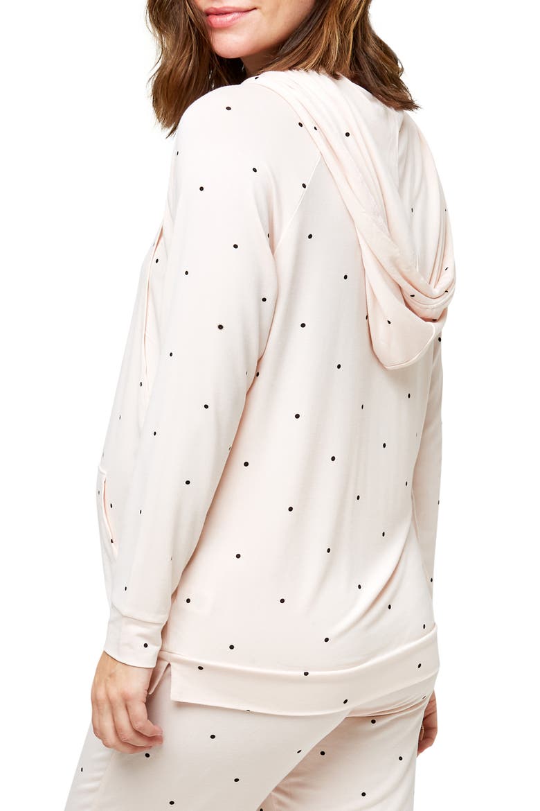 Simone Maternity & Nursing Soft Hoodie, Alternate, color, DOTS