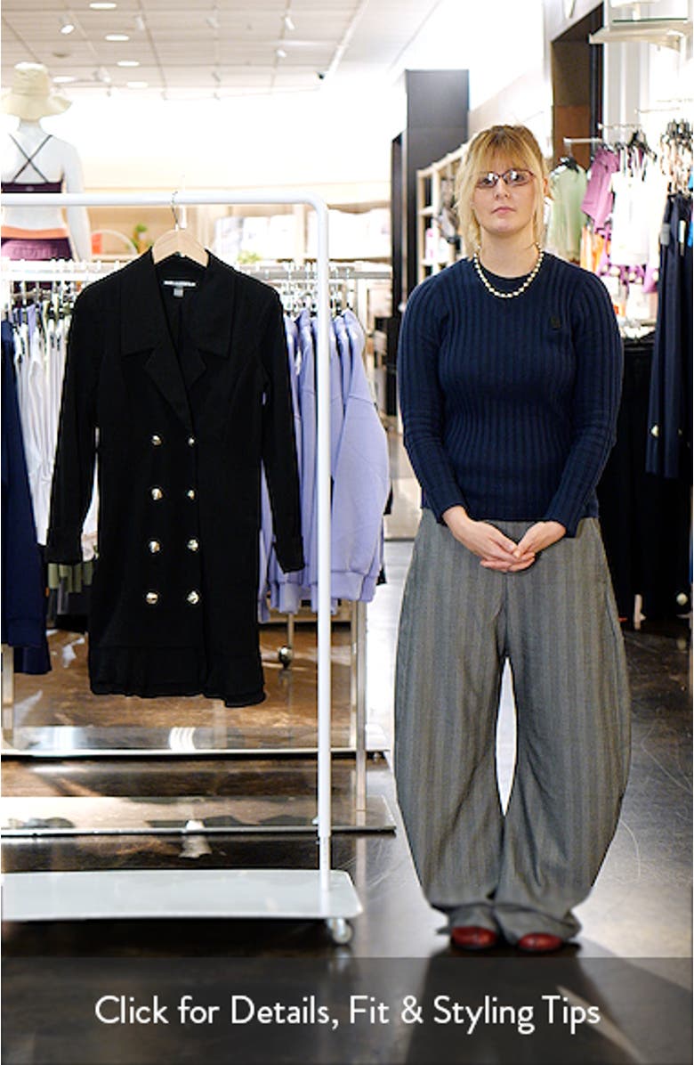 Double Breasted Long Sleeve Scuba Crepe Blazer Dress, sales video thumbnail
