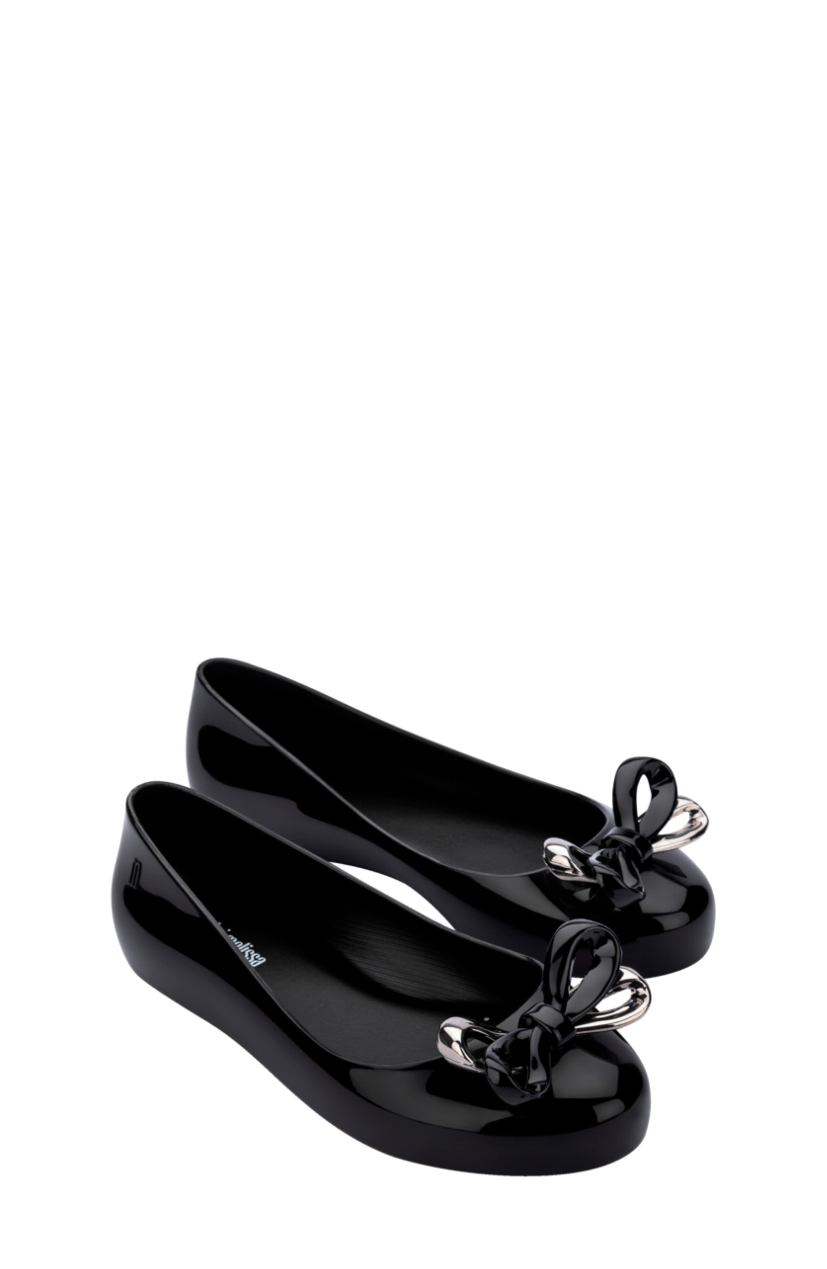 Mini Melissa Kids' Sweet Love Glam Flat, Main, color, Black