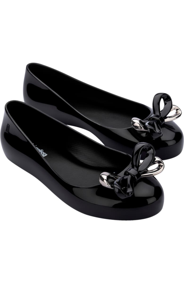 Mini Melissa Kids' Sweet Love Glam Flat, Main, color, Black