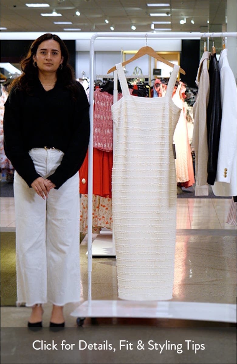 Lara Lace Trim Textured Body-Con Midi Dress, sales video thumbnail