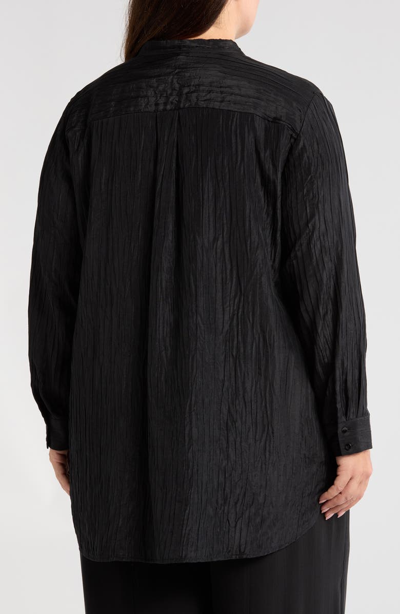 Eileen Fisher Mandarin Collar Textured Stretch Silk Tunic, Alternate, color,