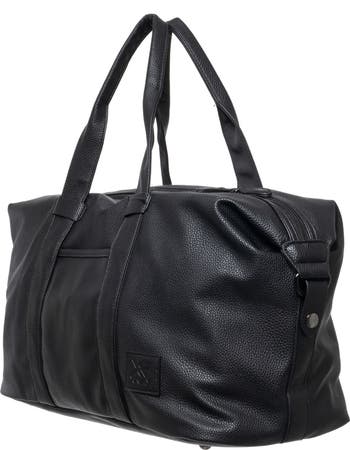 Pebbled Faux Leather Travel Duffle Bag