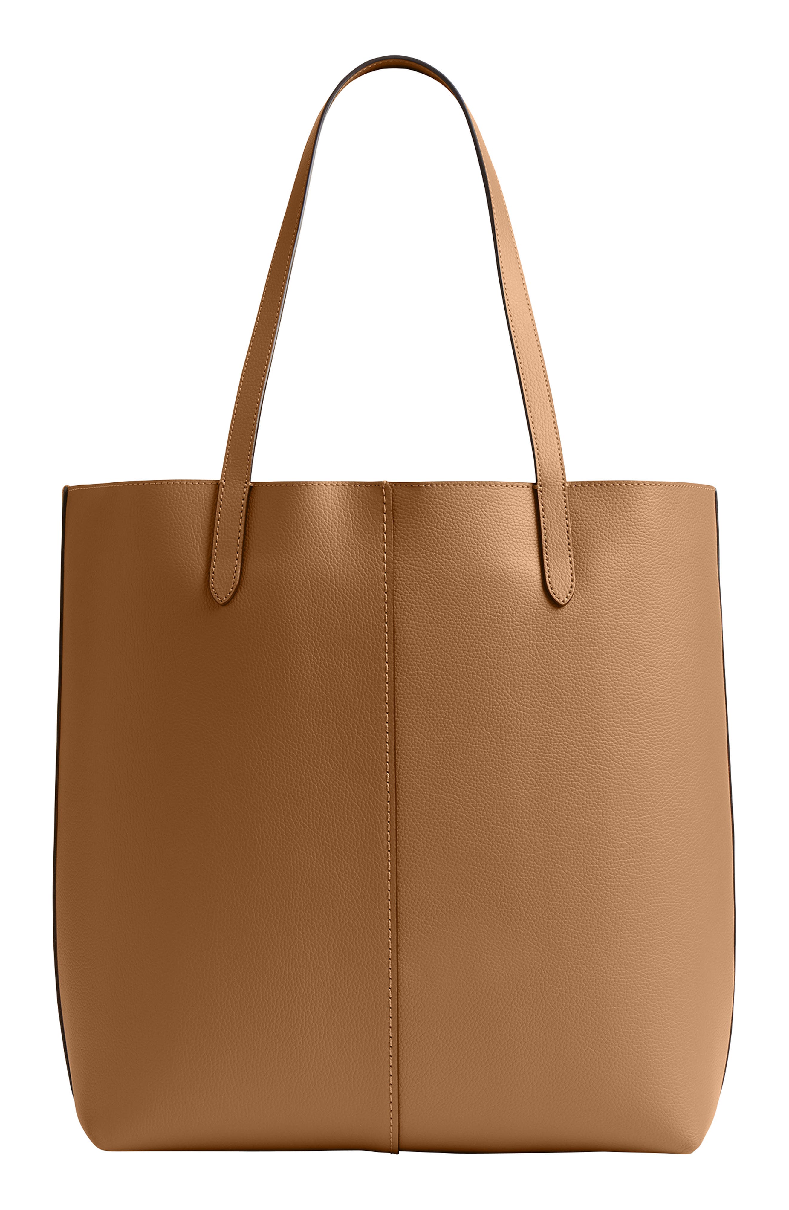 North Pebbled Leather Tote (Nordstrom Exclusive), Alternate, color, HONEY BROWN