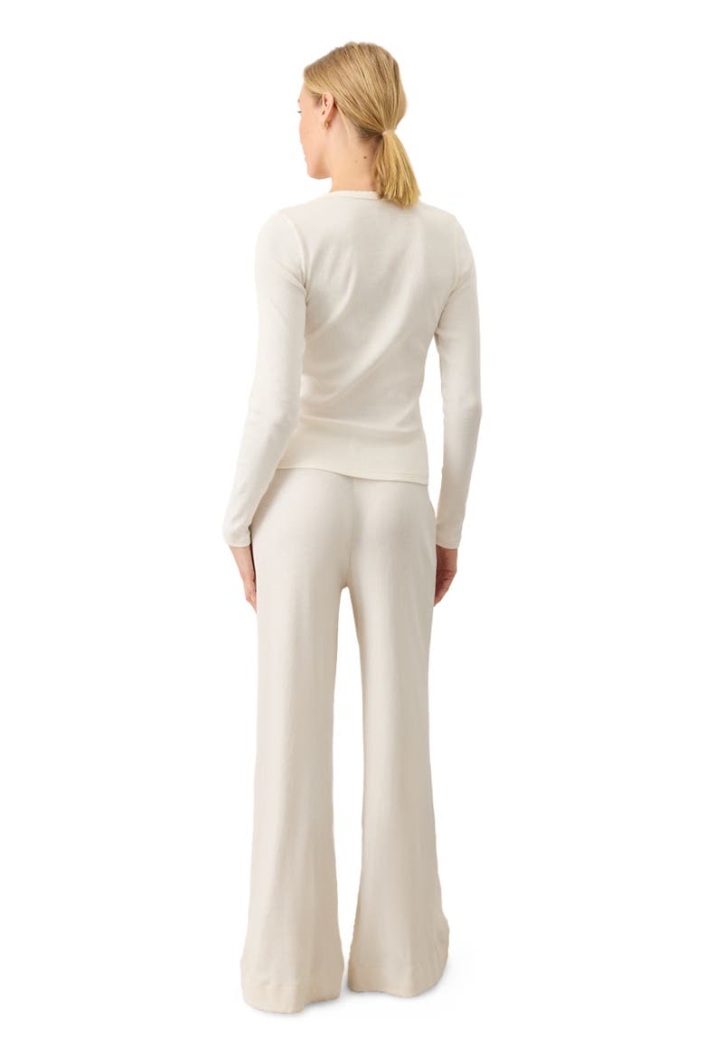 Dream Rib Wide Leg Lounge Pant Made With Organic Cotton, Alternate, color, Cream