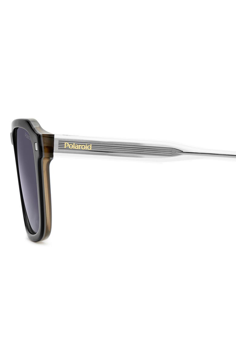 Polaroid 53mm Polarized Rectangular Sunglasses, Alternate, color, Black Beige/ Gray Sf Polarized