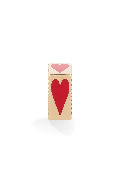 Adina Reyter 9k Yellow Gold Ceramic Heart Fluted Big Bead Pendant