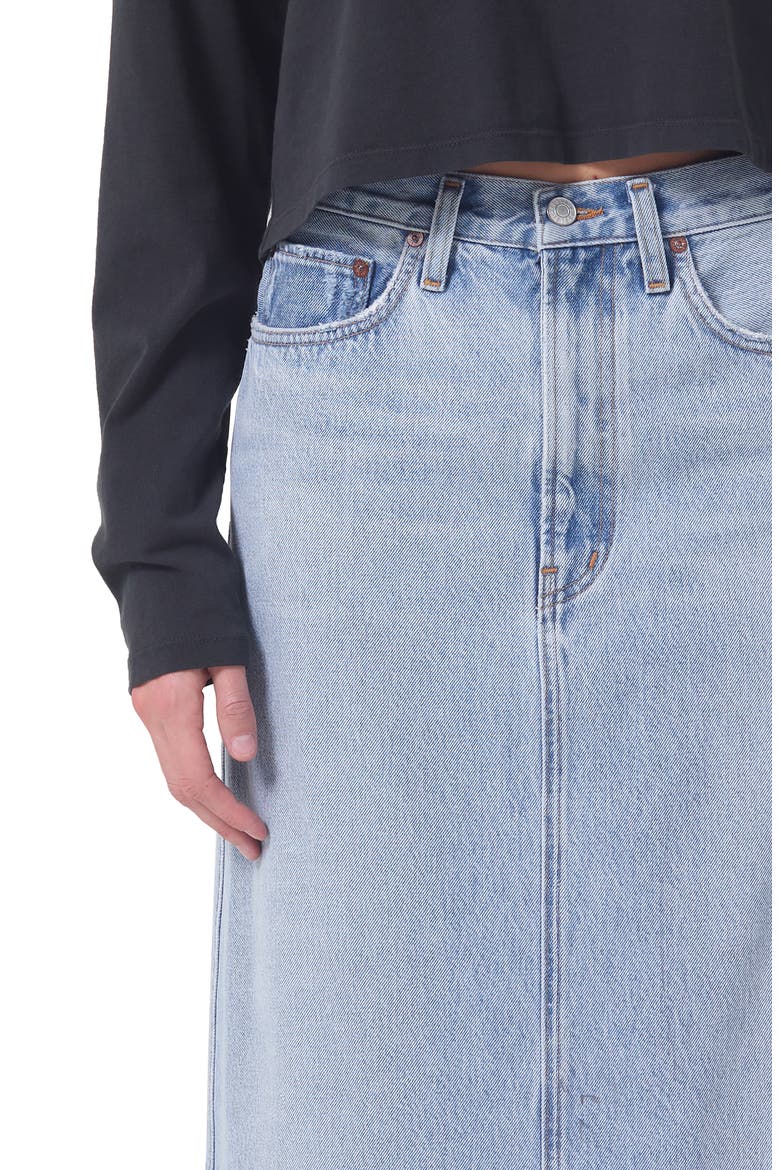 Hilla Denim Maxi Skirt, Alternate, color, PRACTICE