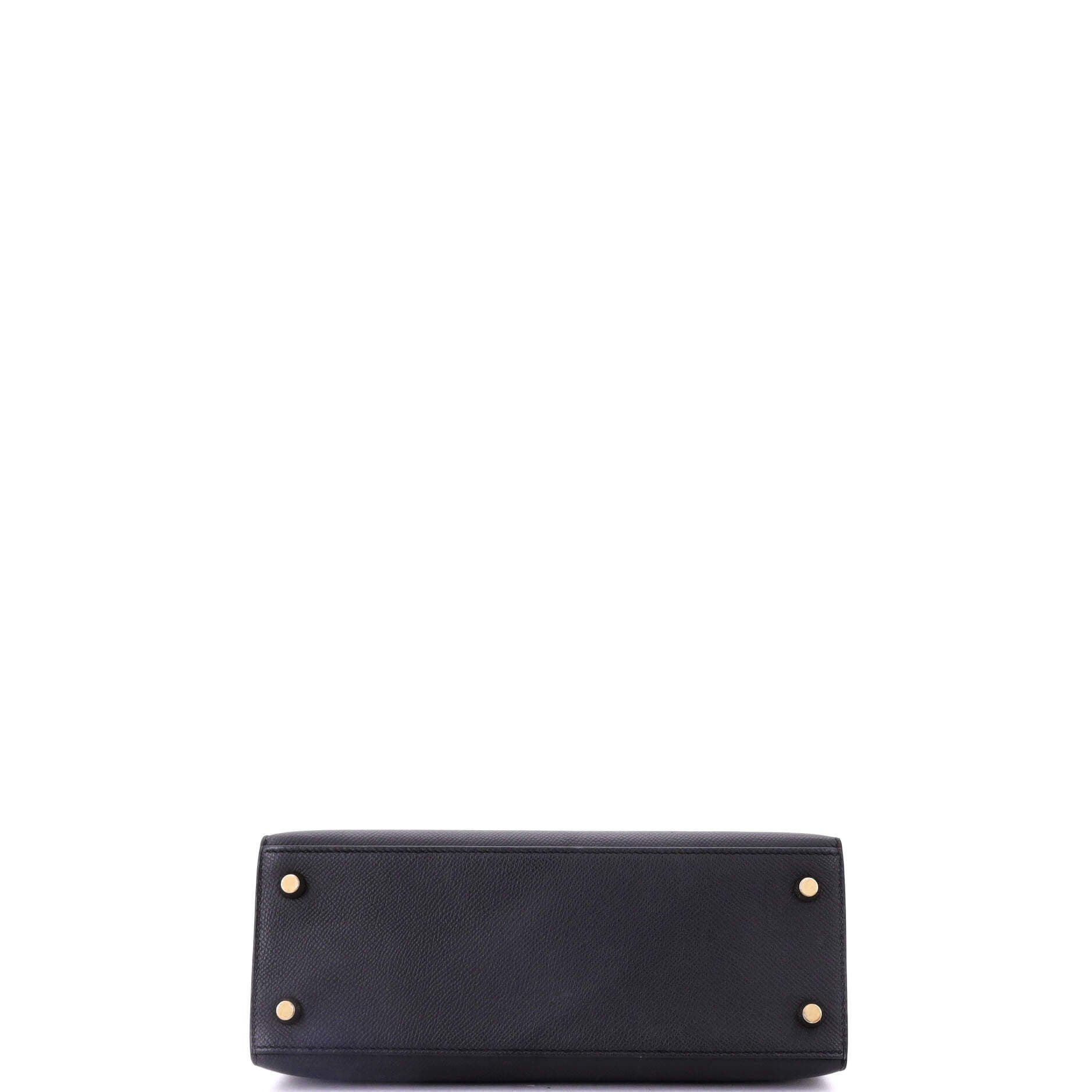 Pre-Owned Hermes Kelly Handbag Black Epsom with Gold Hardware 25, Alternate, color, Noir