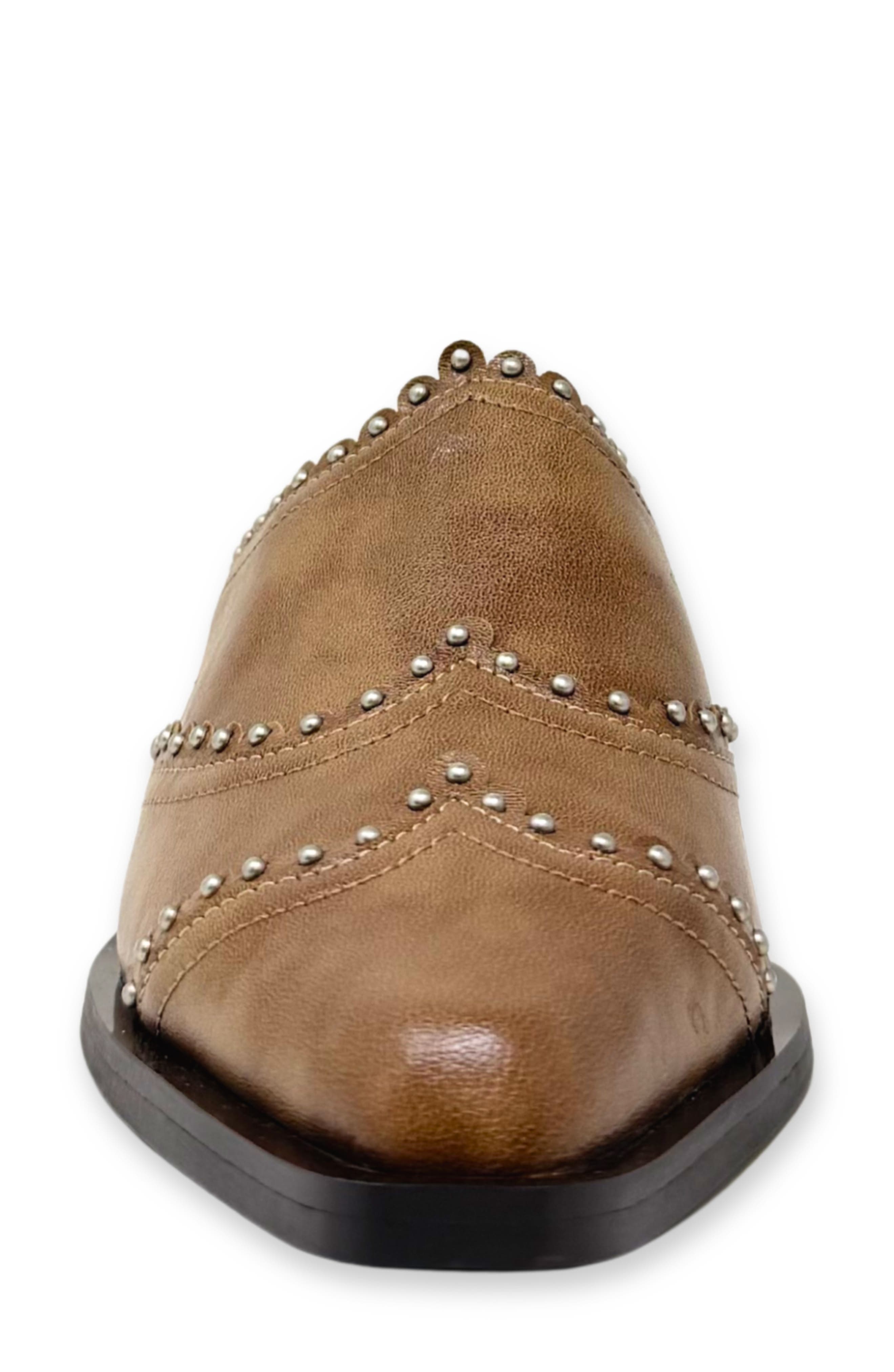 Tucson Faux Leather Wingtip Mule, Alternate, color, CAMEL