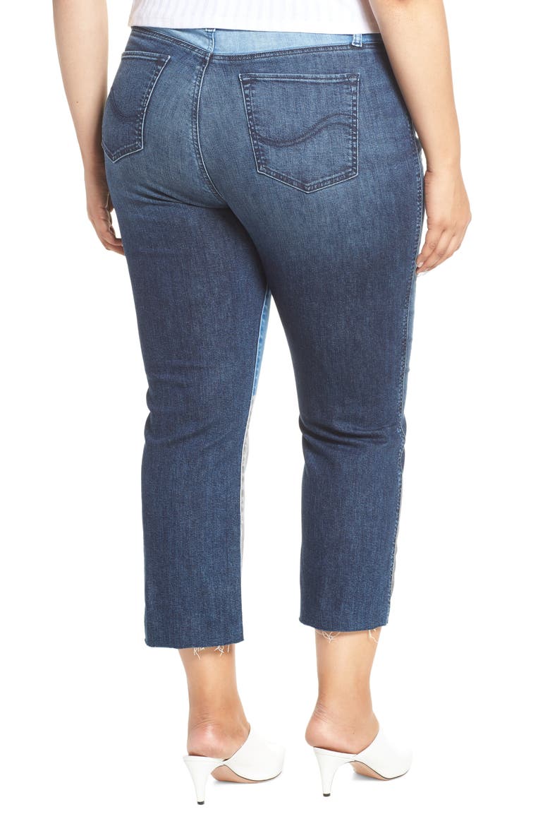 Modern Standard Two Tone Raw Hem Crop Jeans, Alternate, color, NOHO ARTS
