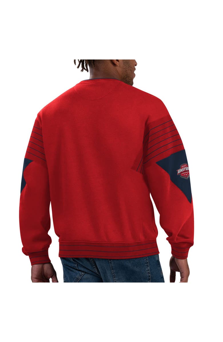 STARTER Men's Starter Red Washington Capitals Faceoff Pullover Sweatshirt, Alternate, color, Red
