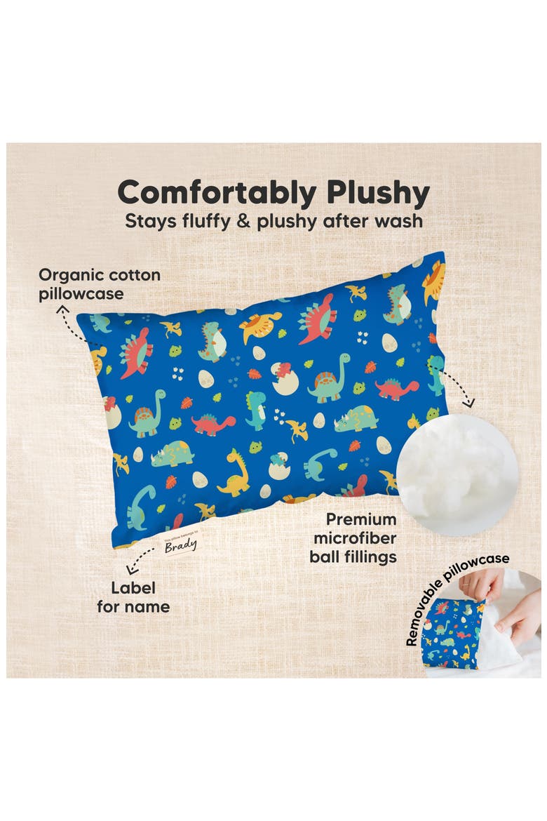 Mini Toddler Pillow With Pillowcase, Alternate, color, DinoWorld