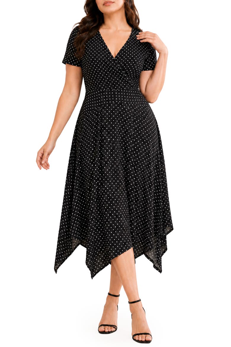 Colette Printed Maxi Dress, Main, color, BLACK/ WHITE MICRO DOT
