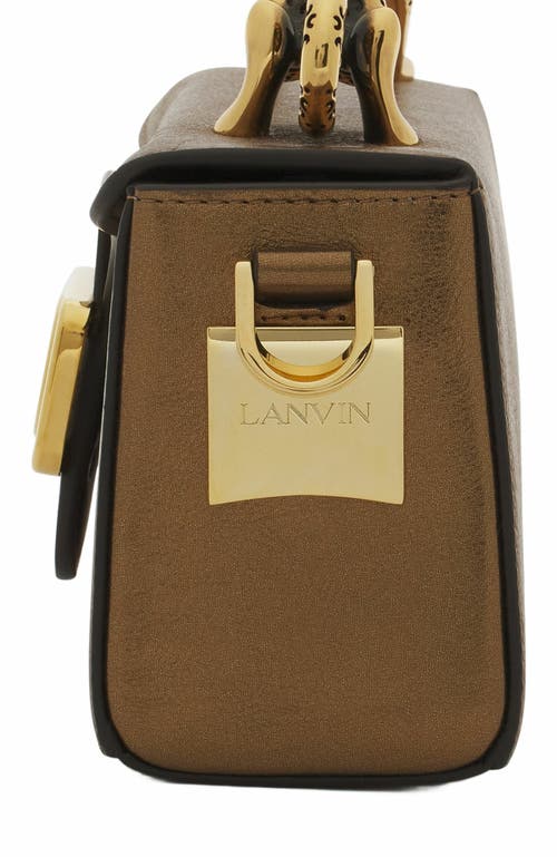 Shop Lanvin Nano Pencil Cat Bag In Metallic Grained Leather
