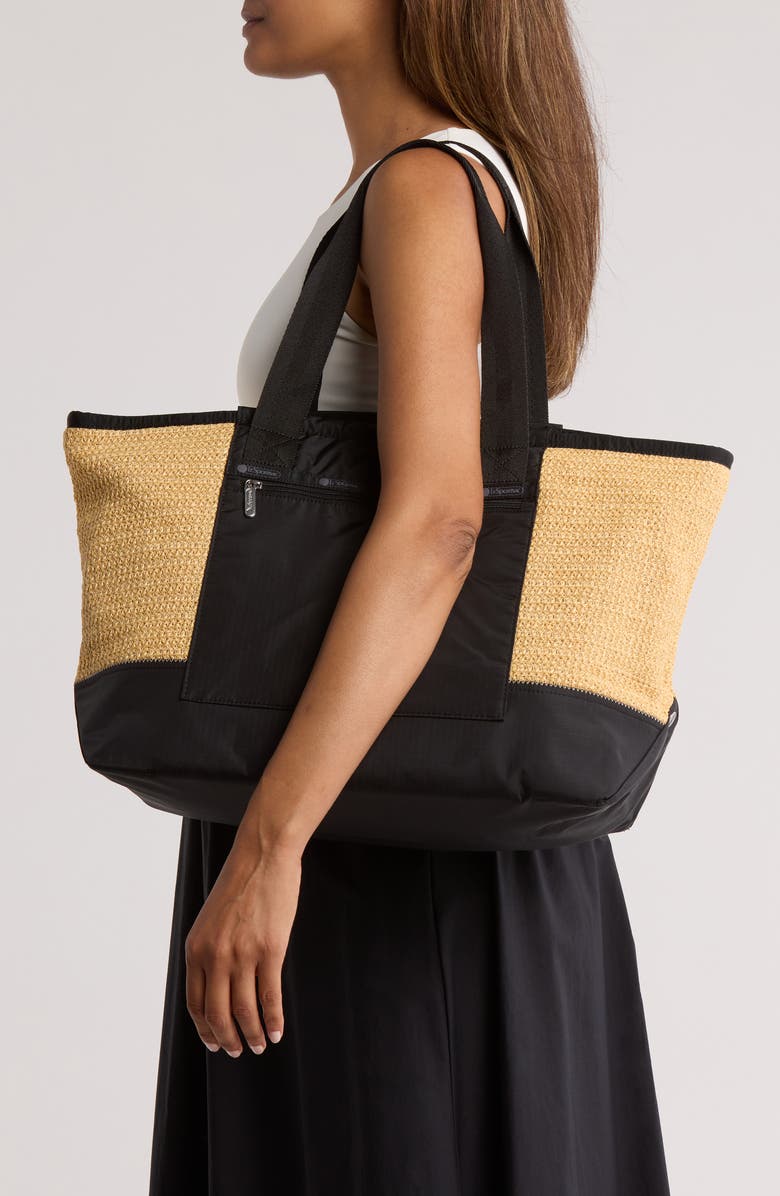 LeSportsac Raffia East/West Tote Bag, Alternate, color,