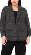 Halogen® Plaid Scrunch Sleeve Blazer