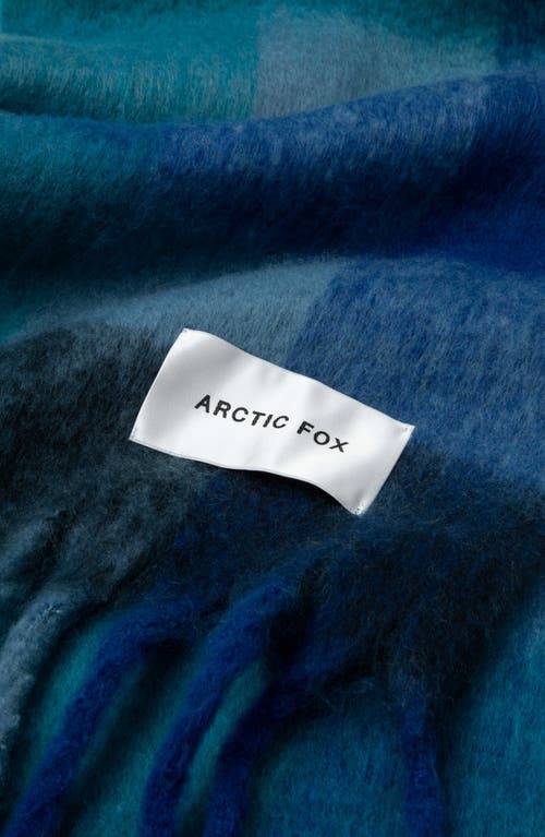 Arctic Fox & Co. Arctic Fox & Co The Reykjavik Check Fringe Scarf In Blue