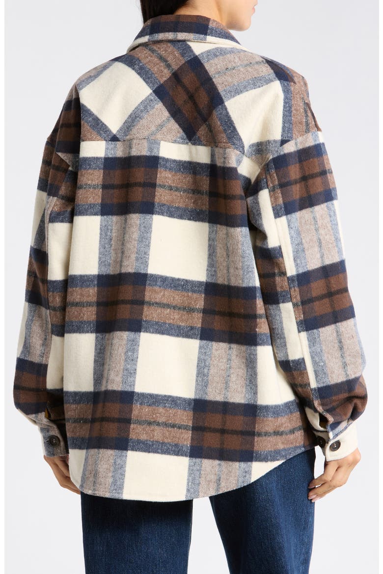 Plaid Shacket, Alternate, color, NAVY BROWN