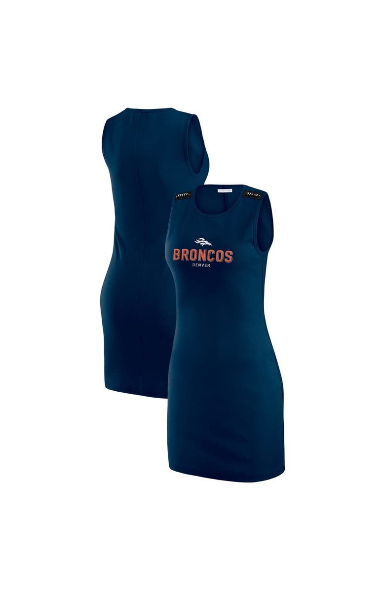 WEAR by Erin Andrews Women's WEAR by Erin Andrews x Gracie Hunt Navy Denver Broncos Ribbed Tank Dress, Main, color, Navy