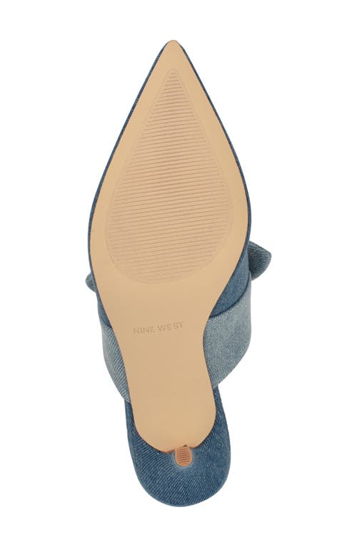 Nine West Demmure Pointed Toe Mule In Medium Blue 420