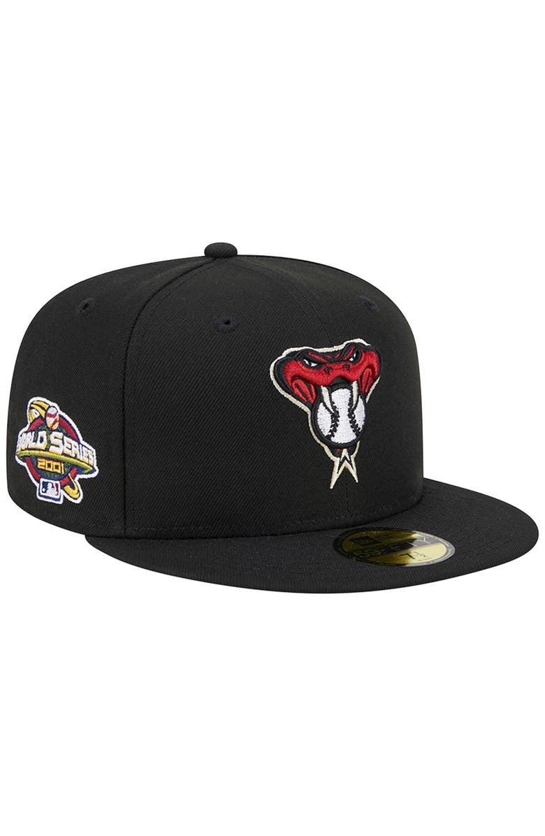 New Era Men's New Era Black Arizona Diamondbacks Alternate Logo 2001 World Series Team Color 59FIFTY Fitted Hat, Alternate, color, 