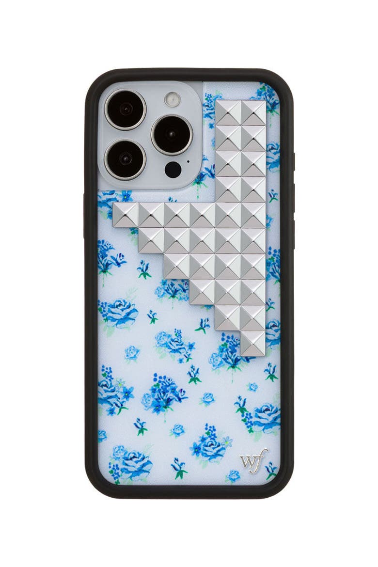 Forget Me Not Floral Stud iPhone Case, Alternate, color, Blue