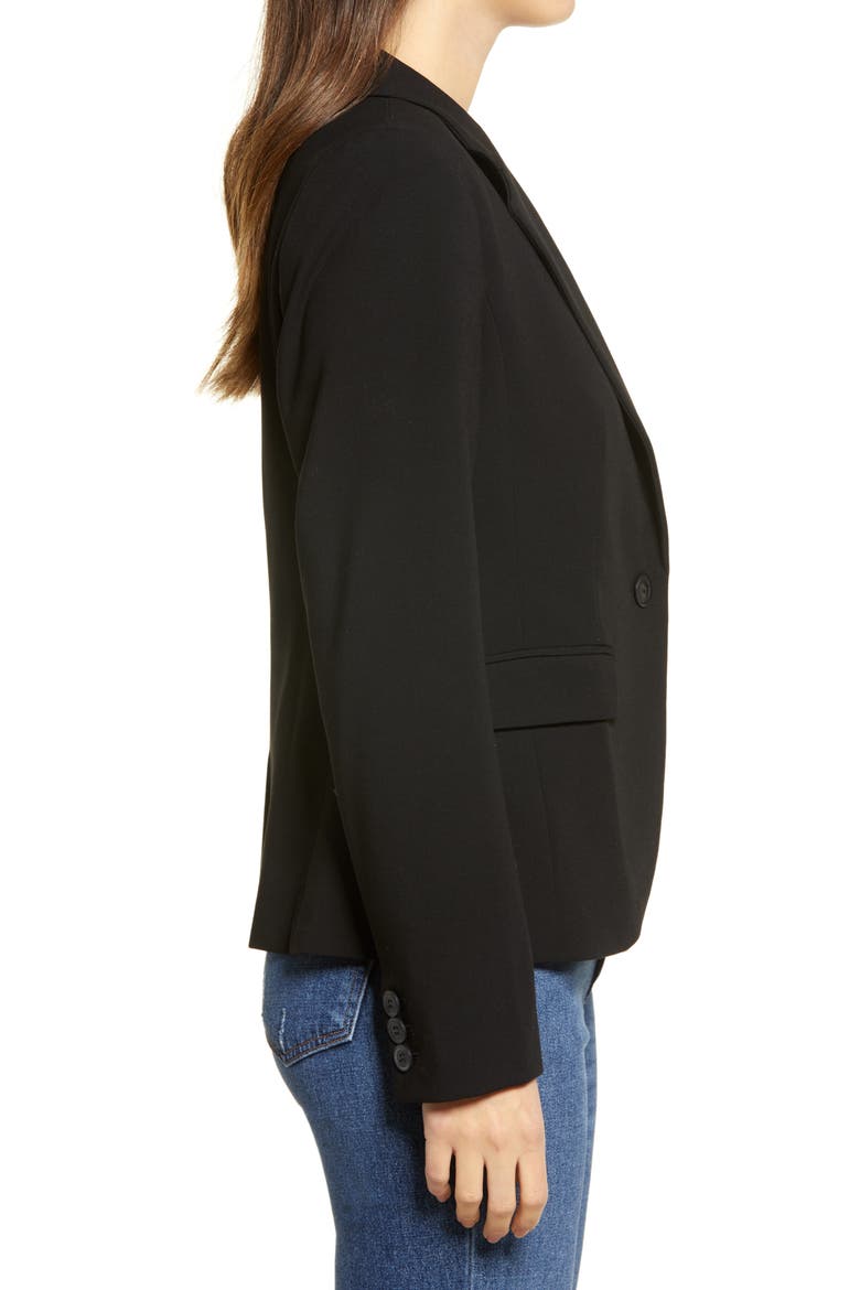 Twill Blazer, Alternate, color, BLACK
