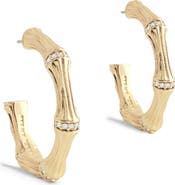 Anabel Aram Jewelry Medium Bamboo Hoop Earrings
