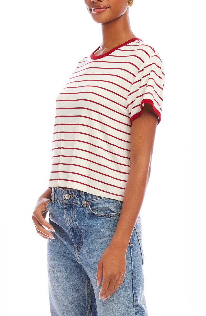 FIFTEEN TWENTY Courtney Stripe Ringer Neck T-Shirt, Alternate, color, Red