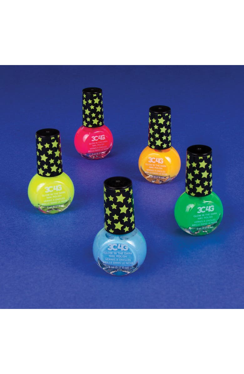 Three Cheers For Girls 3C4G Glow In The Dark Nail Polish Set 5 Bottles, Alternate, color, Multicolored