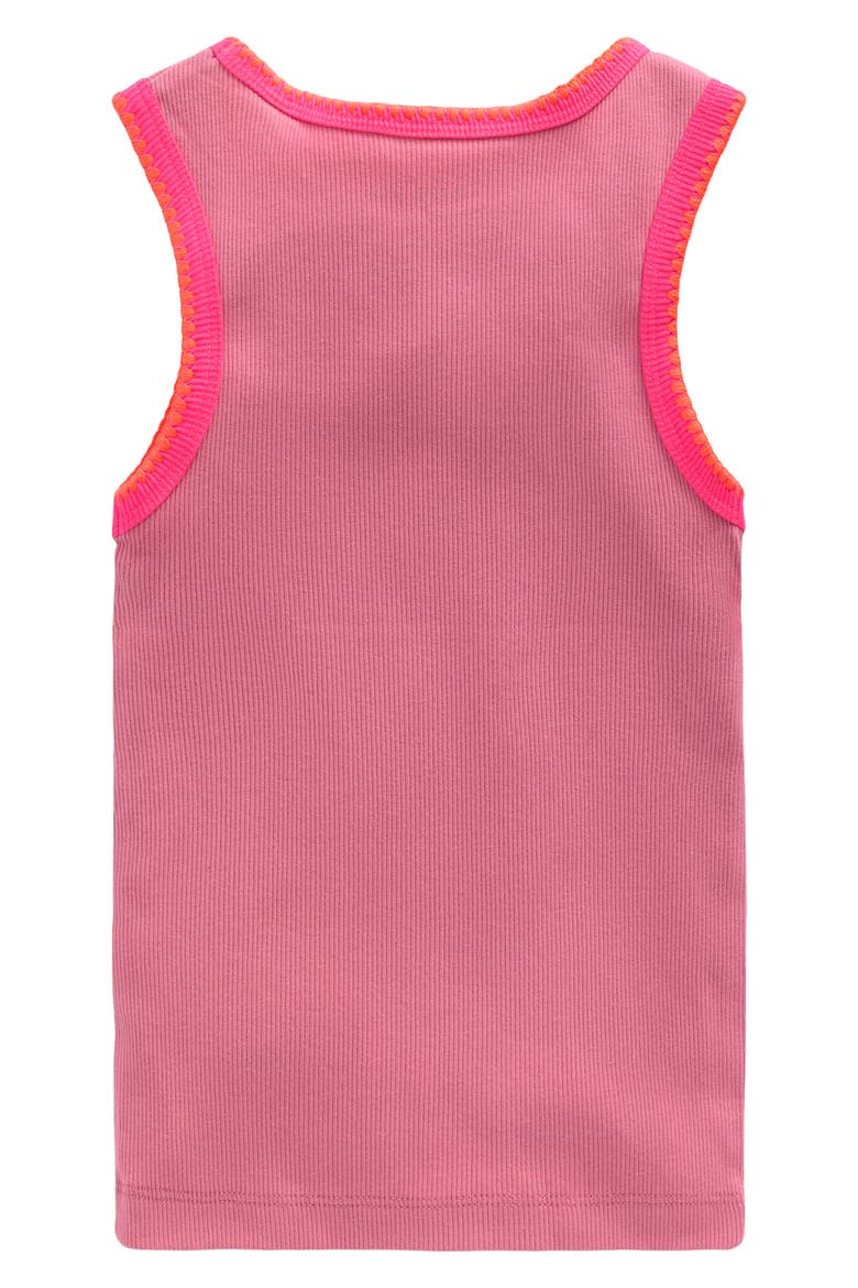 Kids' Contrast Trim Rib Tank, Alternate, color, PINK