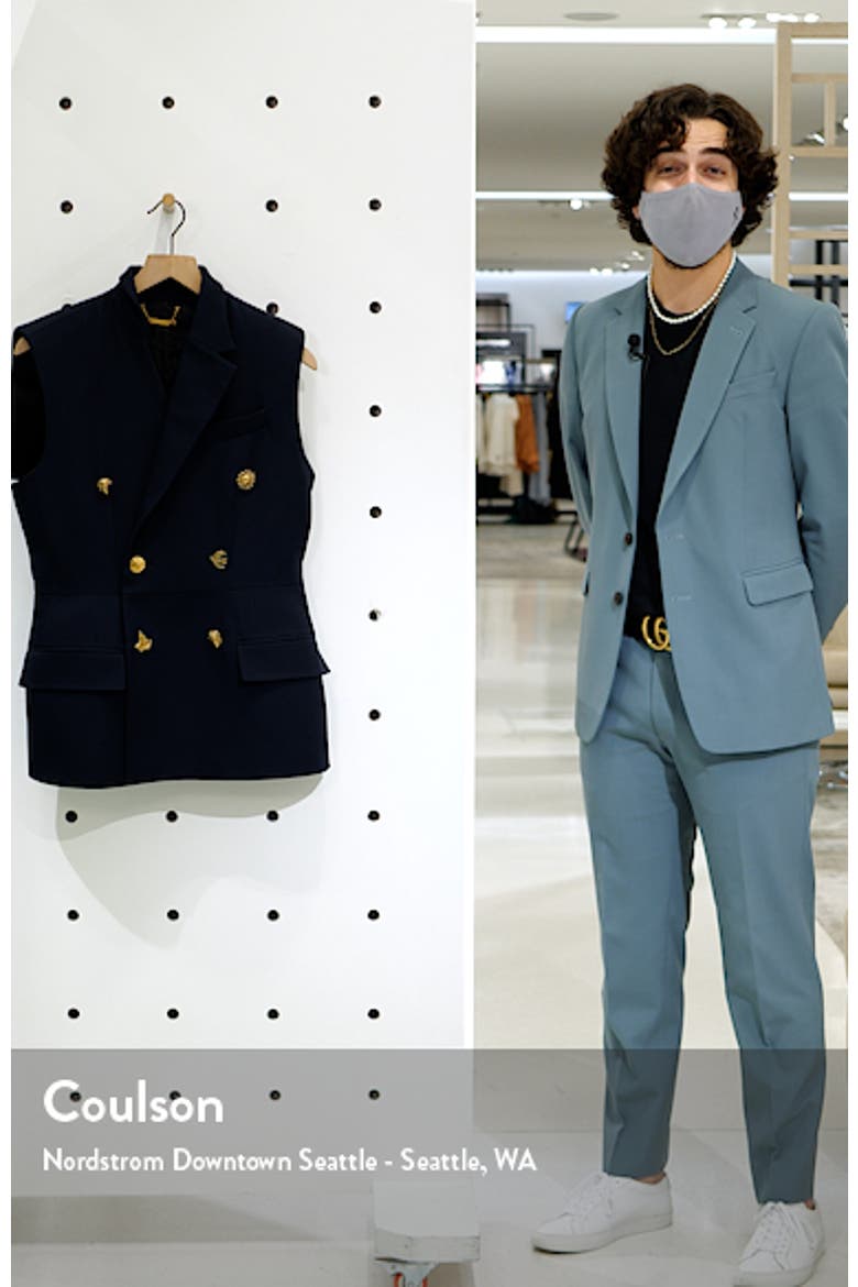 Charm Button Sleeveless Double Breasted Wool Jacket video