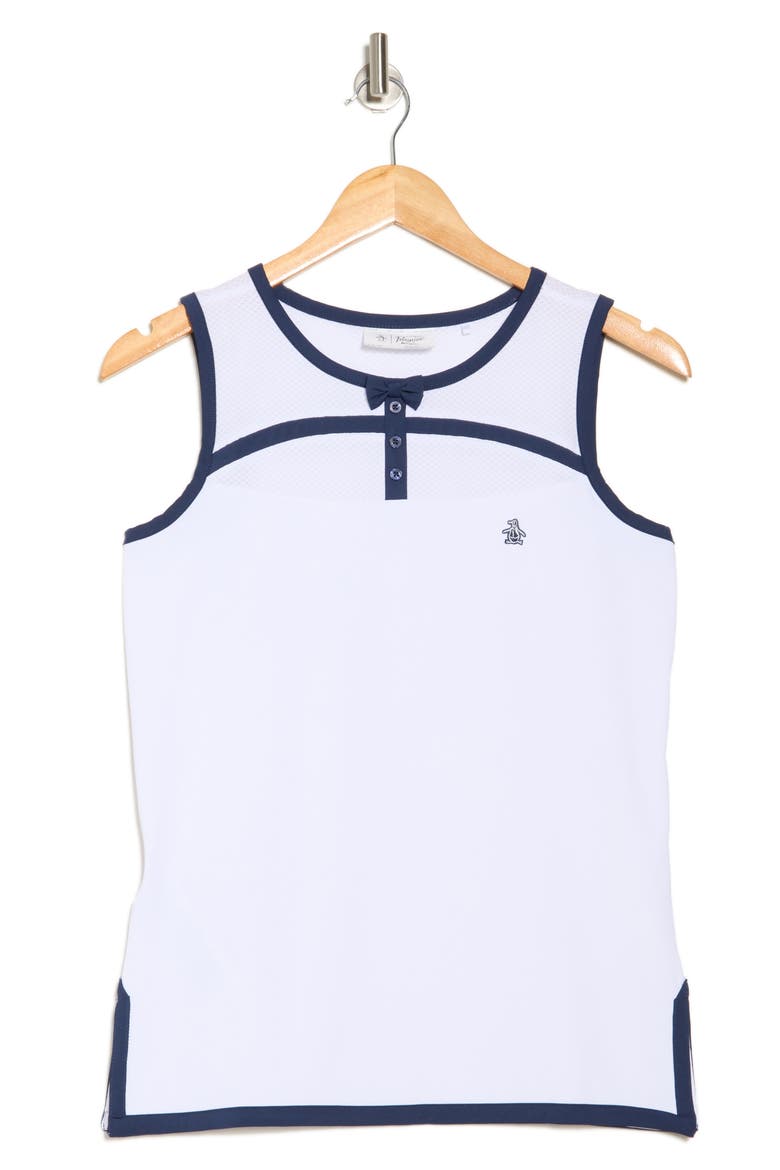 Bow Mixed Media Tank, Alternate, color, BRIGHT WHITE