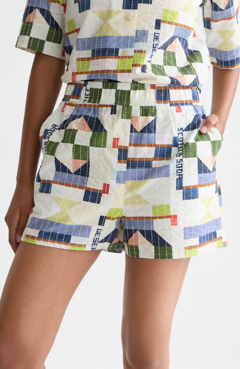Scotch & Soda Patchwork Print Embroidered Shorts, Alternate, color, Patchwork Infinity