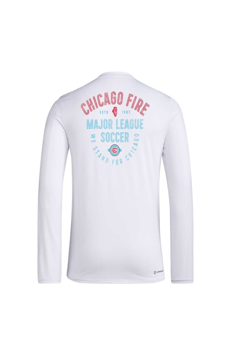 adidas Men's adidas White Chicago Fire Local Stoic AEROREADY Long Sleeve T-Shirt, Alternate, color, 