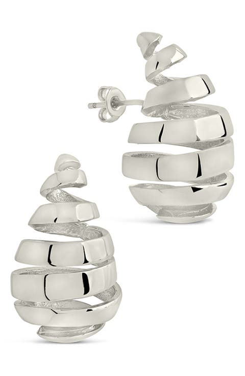 Margot Ribbed Teardrop Stud Earrings