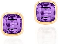 GOSHWARA Manhattan Cushion Cut Stud Earrings