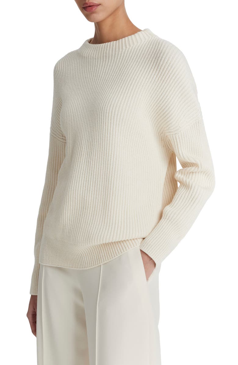 Vince Cotton & Cashmere Rib Funnel Neck Sweater, Alternate, color, 