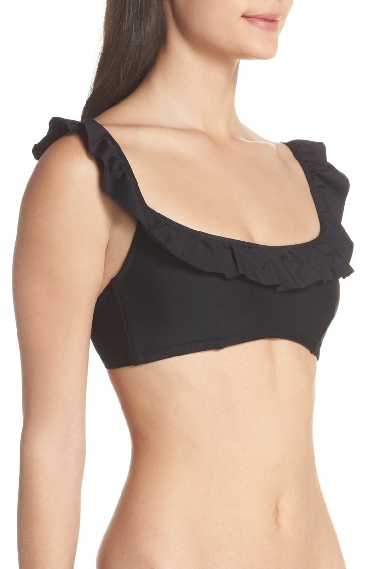 Ruffle Bikini Top, Alternate, color, BLACK