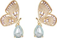 EYE CANDY LOS ANGELES Butterfly CZ Drop Earrings
