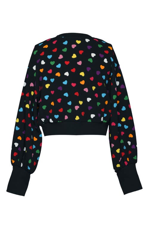 Truly Me Kids' Heart Crop Sweatshirt In Black