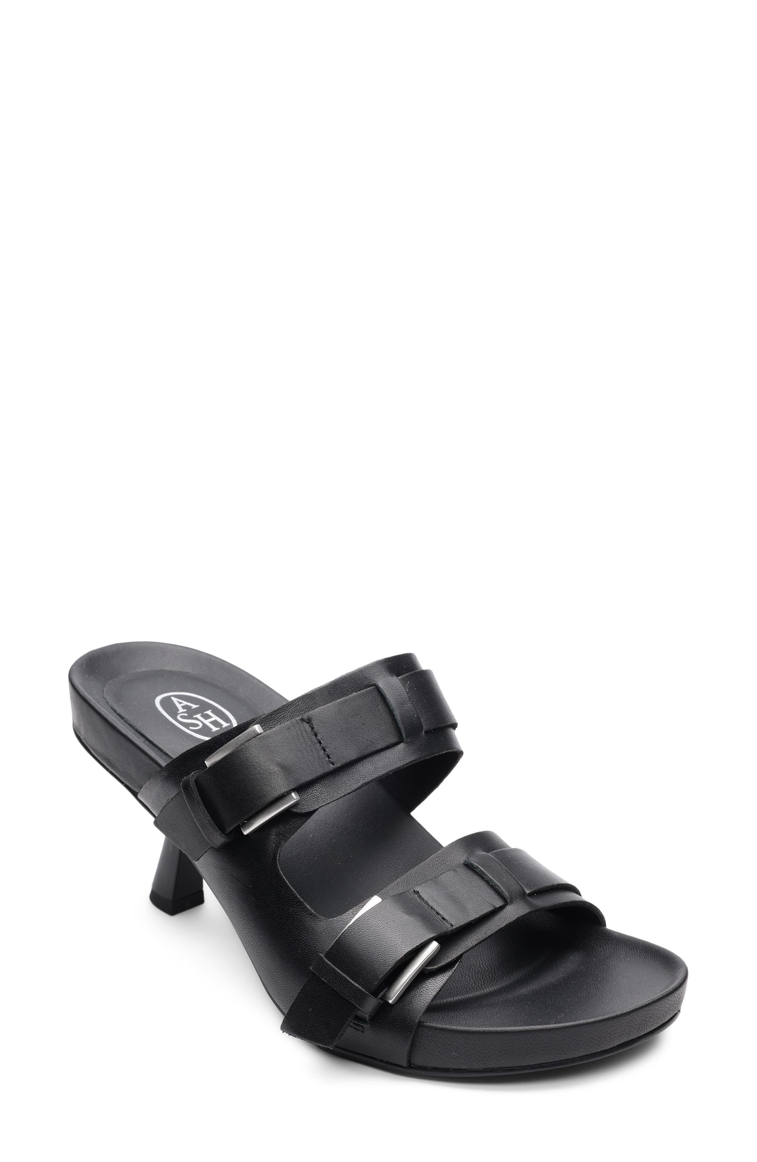 Ash Jakarta Genuine Calf Hair Slide Sandal, Main, color, Black