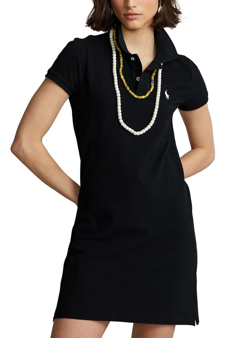 Polo Cotton Shirtdress, Alternate, color, POLO BLACK